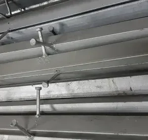 A close up of some metal pipes and bars