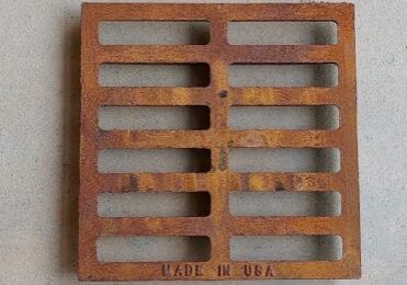cast iron grate with "Made in USA" on the front from The Trench Grate Store